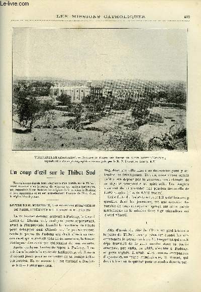 Les missions catholiques n 2152 - Un coup d'oeil sur le Thibet Sud, Le jubil piscopal de Mgr Cazet, Croquis noirs, faune et flore, En pays Tlougou par le R.P. Rossillon