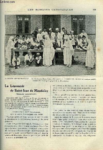 Les missions catholiques n 2154 - La lproserie de Saint Jean de Mandalay, En pays tlougou, la littrature tlougoue, Croquis noirs, vertus et qualits
