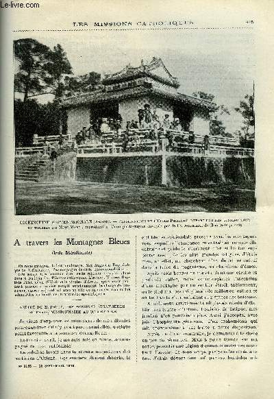 Les missions catholiques n 2155 - A travers les montagnes bleues, Croquis noirs, au pays abyssin par M. Baeteman, En pays Tlougou, religion des tlougous