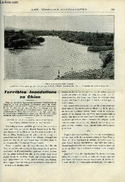 Les missions catholiques n 2159 - Terribles inondations en Chine, Prs d'Antioche, la mission de Khoderbek, Dans les rapides du Yalong par Mgr de Gubriant, Croquis noirs, proverbes abyssins