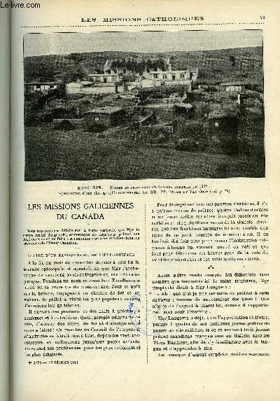 Les missions catholiques n 2176 - Les missions galiciennes du Canada, Un petit coin bien pauvre des Indes, Documents impriaux chinois aux archives du Vatican, Au pays des ortos, En Bulgarie, l'glise latine