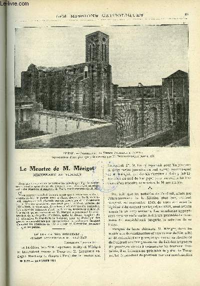 Les missions catholiques n 2177 - Le meurtre de M. Mrigot, missionnaire au Yun-nan, Nouveaux missionnaires morts de la Peste en Mandchourie, En Bulgarie, l'glise bulgare uniate, Le culte de Marie en Abyssinie