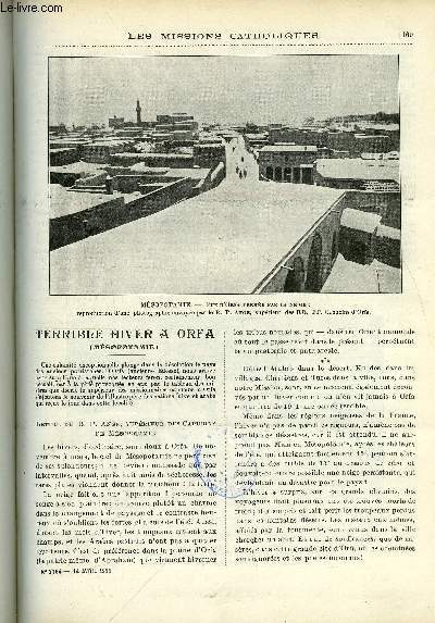 Les missions catholiques n 2184 - Terrible hiver a Orfa, Une tourne apostolique en Core par Joseph Cadars, Croquis libanais, Un coin de l'Afrique quatoriale, le Bugw