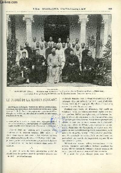 Les missions catholiques n 2217 - Le jubil de la mission bulgare, Touchante et consolante tourne pastorale au tch-kiang, La rvolution en Chine, En pril, mgr de gubriant et ses missionnaires