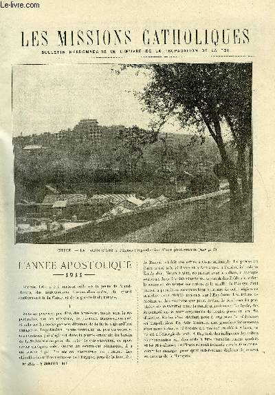 Les missions catholiques n 2222 - L'anne apostolique 1911, Le concile patriarcal armnien, L'orphelinat de Jsus adolescent a Nazareth, Ikely, histoire malgache