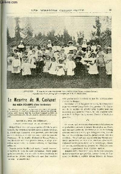 Les missions catholiques n 2224 - Le meurtre de M. Castanet au Kien-Tchang, Au berceau de la dynastie des Ming, La lproserie d'Harar et le catholicisme en Abyssinie, En pays schismatique et musulman, Brousse