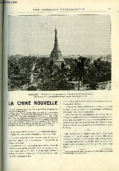 Les missions catholiques n 2229 - La Chine nouvelle, Une intressante mission birmane, Nouveaux chrtiens, en Core, Galabar et sa mission