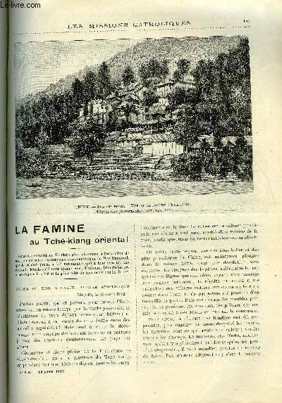 Les missions catholiques n 2237 - La famine au Tch-kiang oriental, Ravages d'une tempte en Ocanie centrale, Dclaration et rtractation de Mgr Cyrille Macaire, Esquisses jaunes, les rives