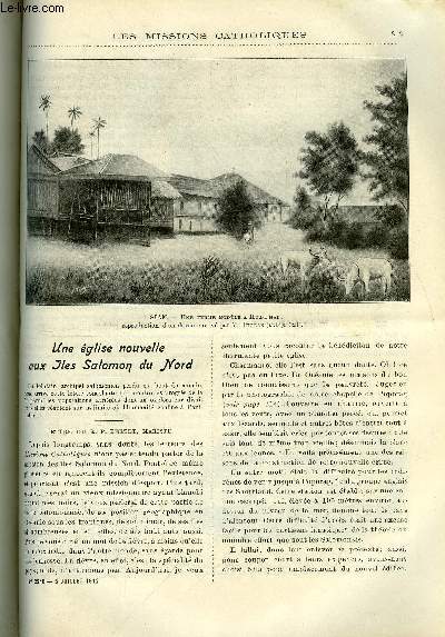 Les missions catholiques n 2248 - Une glise nouvelle aux Iles Salomon du Nord, Une rception a l'Evch de Canton, Rponse du petit Malgache Ikely a ses bienfaiteurs, Dans le Siam oriental, Bangplasoi et ses habitants
