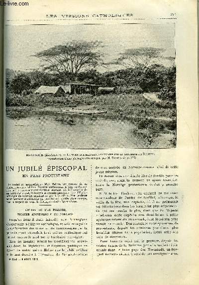 Les missions catholiques n 2253 - Un jubil piscopal en pays protestant, Chez les sauvages aborignes du Mayssour, Sur le Haut Oubangui, de Bangui a Rafai, Cent kilomtres sur des paules kondes