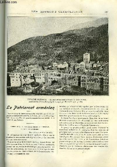 Les missions catholiques n 2266 - Le patriarcat armnien, A l'embouchure du fleuve bleu, Dans le haut-ogowe, Une excursion au Mont Athos par M. Cazot