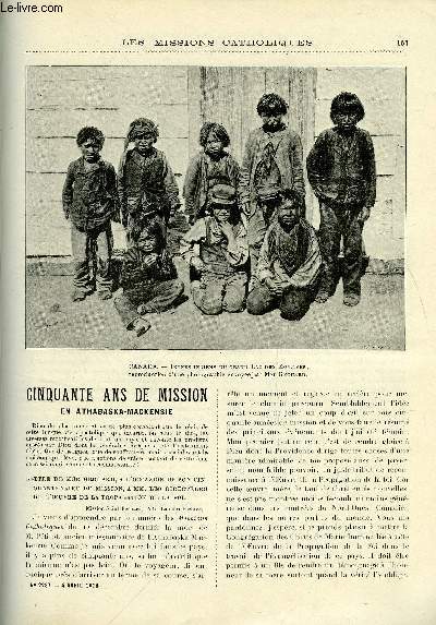 Les missions catholiques n 2287 - Cinquante ans de mission en Athabska-Mackensie, Conversion des bndictins anglicans, Visite pastorale a travers l'Erythre, le tombeau d'un apotre, Croquis de missions malgaches, une journe de missionnaire, Dans l'ile