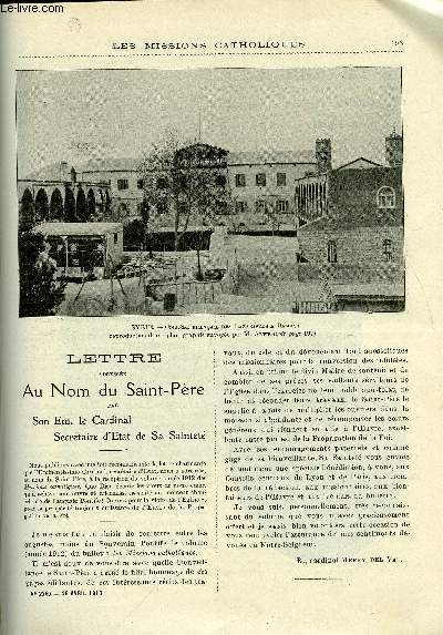 Les missions catholiques n 2290 - Lettre adresse au nom du Saint Pre par son Em. le cardinal secrtaire d'Etat de sa saintet, Le jubil de la congrgation des ouvriers a Beyrouth, La lutte pour la vie, L'volution d'un boy, aventures authentiques