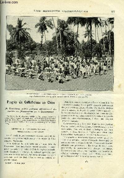 Les missions catholiques n 2297 - Progrs du catholicisme en Chine, L'cole industrielle de Cuddalore, Dans l'ile de Cuba, Une premire visite dans la Core mridionale, A la reine des Apotres