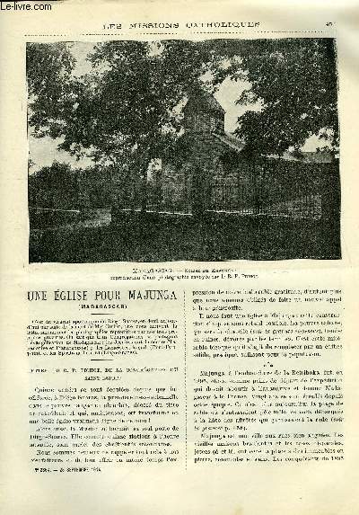 Les missions catholiques n 2364 - Une glise pour Majunga, Une visite a la mission de Mossi, Chez les esquimaux du Keewatin, premire anne d'vanglisation