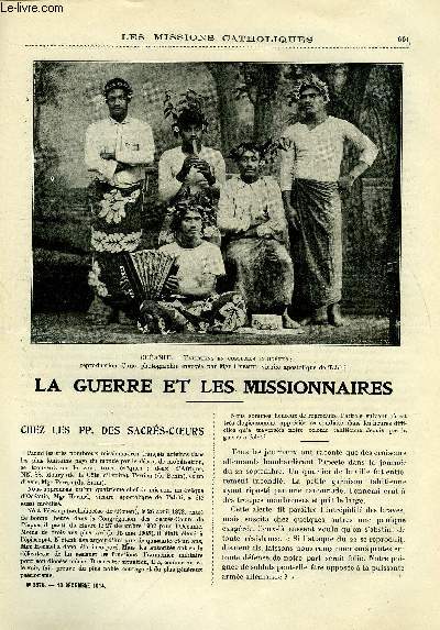 Les missions catholiques n 2376 - La guerre et les missionnaires, Chez les PP. des sacrs coeurs, Les noces d'or du sminaire belge des missions trangres de Scheut-lez-Bruxelles, L'amiti anglaise ou libralisme et libralit britanniques