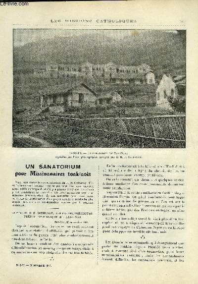Les missions catholiques n 2425 - Un sanatorium pour Missionnaires tonkinois, Fte de saint franois xavier, Mes aventures de chasses, souvenirs congolais, Vieilles villes et vieilles traditions de l'Inde mridionale