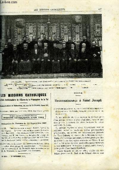 Les missions catholiques n 3040 - Chine, reconnaissance a Saint Joseph, Le sminaire de Mangalore, Le premier vque japonais, Au tombeau du Pre de Foucauld, Comment se fondent les missions en pays schismatiques