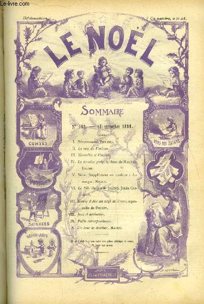 Le Nol n 182 - Dsarmement par Edmand, La rose du Vatican, La dernire gerbe par Maurice Leloir, Les nuages par Magus, Le fils du garde (suite) par Jules Coignet, Jeanne d'Arc au sige de Troyes par Pichot