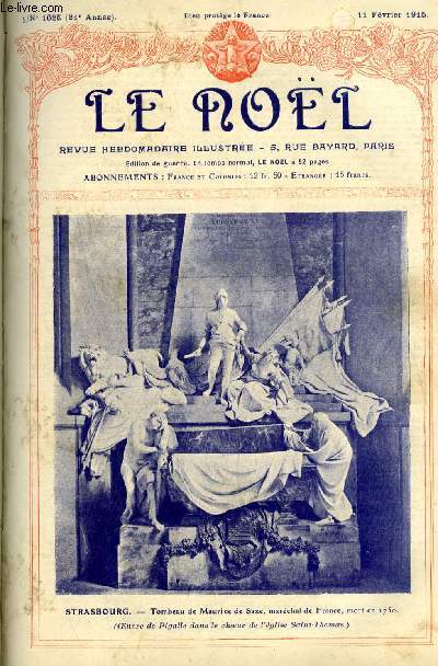 Le Nol n 1025 - Strasbourg, tombeau de Maurice de Saxe, marchal de France, mort en 1750, La prire des tranches, Pour les prtres soldats