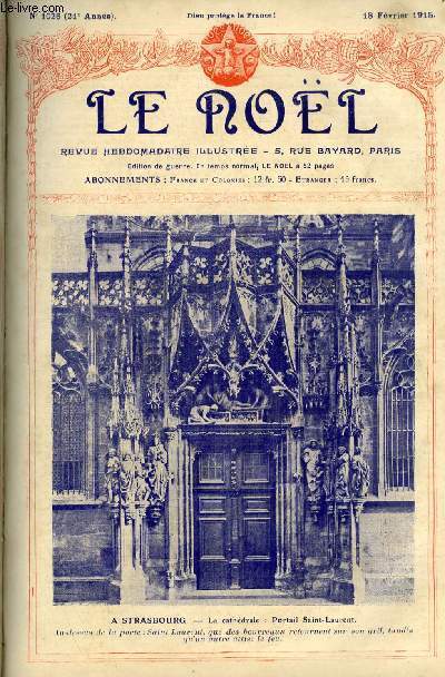 Le Nol n 1026 - A Strasbourg - la cathdrale ; portail Saint Laurent, Ce que les papes ont dit de la France, Chandail au crochet, Le bon vieux sang de France, Dernier confort