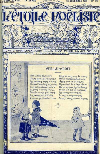 L'toile Noliste n 972 - Dans le sillage du Nol, Les mouettes de Nol par Charlotte Mayval, Monsieur Corbie et Monsieur Parent, Madame Anais Sgalas (1814-1893), Le tour du monde d'une petite fille et de trois garons (suite) par Denisle, Le rayon