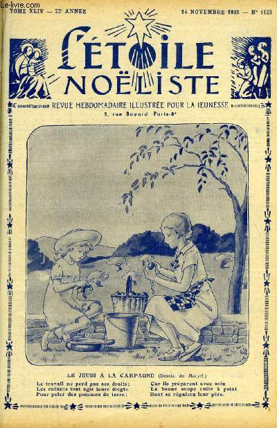 L'toile Noliste n 1123 - Gronderies, Dix filles dans un pr par Pierre Rgis, Une leon de politesse, Les cousins ennemis (suite) par Alice Meunier, La petite gazelle des sables (suite) par Ren Duverne