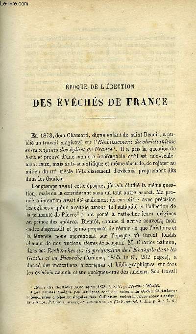 Etudes religieuses, philosophiques, historiques et littraires tome 12 n 1 - Epoque de l'rection des vchs de France par P. Colombier, Les archives russes et la conversion d'Alexandre Ier, empereur de Russie par P. Gagarin, Conciles et synodes (suite)