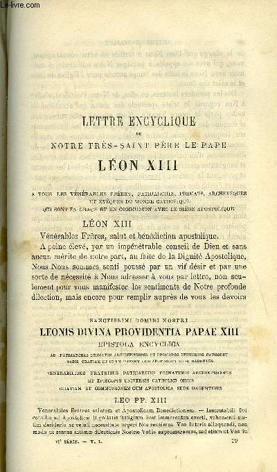 Etudes religieuses, philosophiques, historiques et littraires tome 1 n 5 - Lettre encyclique de Notre Trs Saint Pre le Pape Lon XIII, Sainte Genevive, ses prcdentes histoires et son nouvel historien (fin) par C. Verdire, L'impratrice Anne