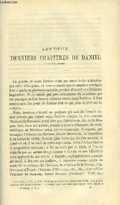 Etudes religieuses, philosophiques, historiques et littraires tome 1 n 6 - Les deux derniers chapitres de Daniel (suite) par P. Delattre, Dcouvreurs et missionnaires dans l'Afrique centrale au XVIe et au XVIIe sicle par P. Brucker, Thiers orateur