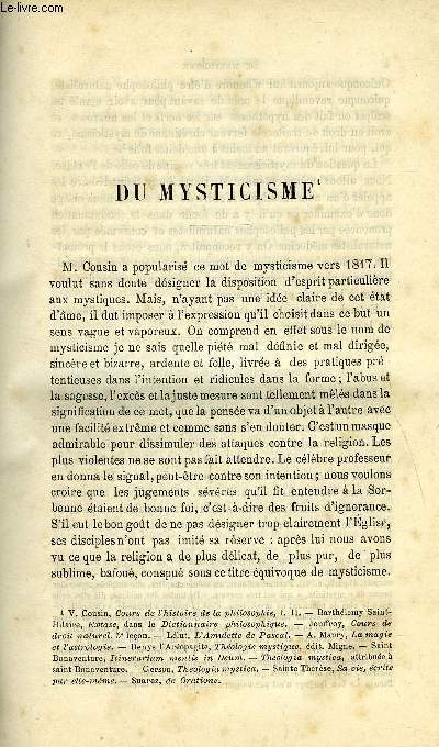 Etudes religieuses, philosophiques, historiques et littraires tome 2 n 1 - Du mysticisme par P. de Bonniot, Thiers orateur et homme d'etat par P. Martin, Socialisme ou Christiniasme par P. Desjacques, La thologie Gury-Ballerini recommande