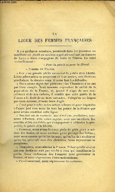 Etudes tome 90 n 1 - La ligue des femmes franaises par Auguste Regnabel, La science franaise en Russie au XVIIIe sicle par Joseph Brucker, Le dveloppement des ides morales chez Platon par Jules Lebreton, La Belgique conomique par Paul Fristot