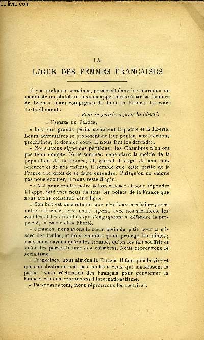 Etudes tome 90 n 1 - La ligue des femmes franaises par Auguste Regnabel, La science franaise en Russie au XVIIIe sicle par Joseph Brucker, Le dveloppement des ides morales chez Platon par Jules Lebreton, La Belgique conomique par Paul Fristot