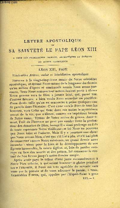 Etudes tome 91 n 2 - Lettre apostolique par S.S. Lon XIII, L'invalidit et la vieillesse de l'ouvrier (2e article) par Charles Antoine, L'oeuvre de B. Pinturiccho par Gaston Sortais, L'autorit divine des livres saints, mthode de dmonstration