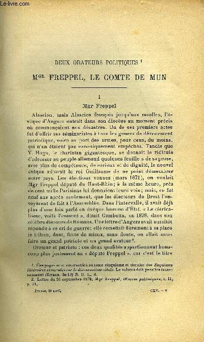 Etudes tome 115 n 8 - Deux orateurs politiques, Mgr Freppel, le comte de Mun, Exprience et foi a propos de la rcente encyclique, Les coles d'Orient et M. A. Aulard, Les diamantaires d'Amsterdam, Bulletin de morale