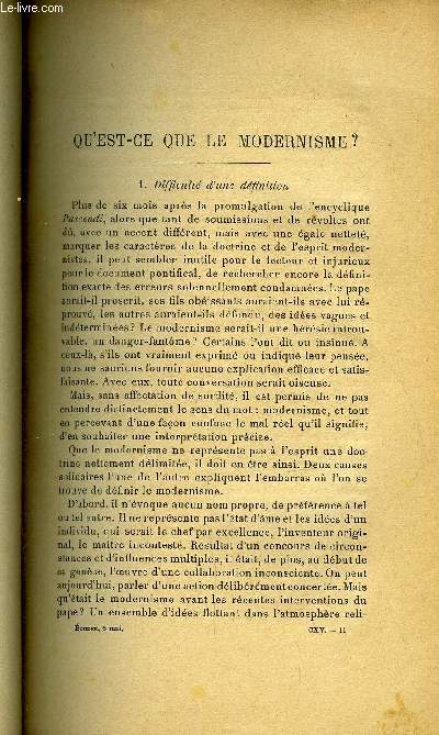 Etudes tome 115 n 9 - Qu'est ce que le modernisme ?, Madagascar, la lacisation, Le vnrable P. Jean Eudes et la dvotion au coeur de Marie, Les saintes hosties de Faverney, Le troisime centenaire de la fondation de Qubec