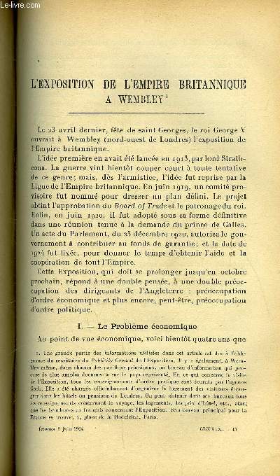 Etudes tome 179 n 11 - L'exposition de l'empire britannique a Wembley par Franois Thry, Les malheurs de la mtapsychique par Charles Jubaru, La sculpture franaise, des origines au douzime sicle par Paul Lonard, Aux pays de l'incohrence par Paul