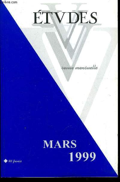 Etudes tome 390 n 3 - Menaces par Joseph Mala, Le crime de gnocide devant la communaut internationale par Brigitte Stern, Le Japon et sa dfense par Michel Klen, Le patronat en qute d'identit par Jean Dubois, Guatemala : l'affaire Pellecer
