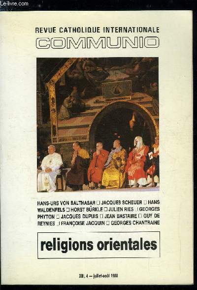 Communio n 4 - Vers le dialogue par Hans Urs von Balthasar, La prison du regard par Jacques Scheuer, Les conditions spirituelles de la rencontre par Hans Waldenfels, Le salut ralis une fois pour toutes par Horst Burkle, Vingt sicles de rencontre