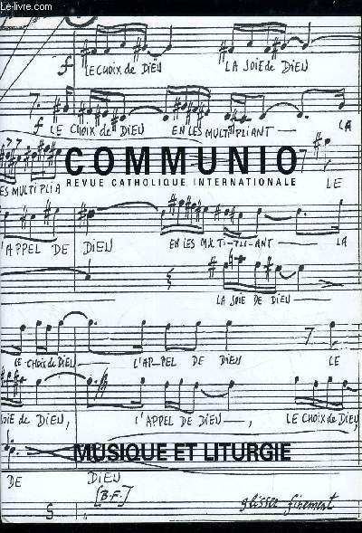 Communio n 4 - In hymnis et canticis par Jean Robert Armogathe, Pour une enqute internationale, Fragment d'une histoire moderne du chant d'glise par Jean Yves Hameline, Les normes gnrales de la musique sacre par Jean Robert Armogathe