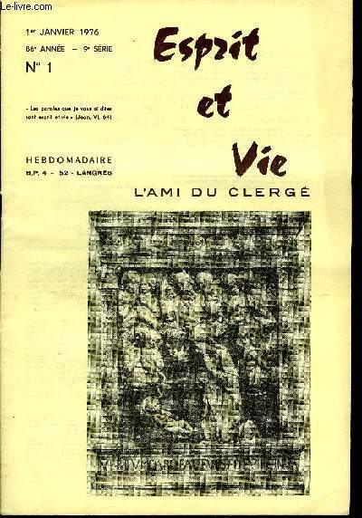 Esprit et vie - l'ami du clerg anne 1976 tome 86 complet - Plusieurs numros en double - voir description