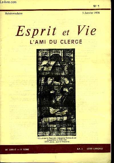 Esprit et vie - l'ami du clerg anne 1978 tome 88 complet - Numros en double - voir description