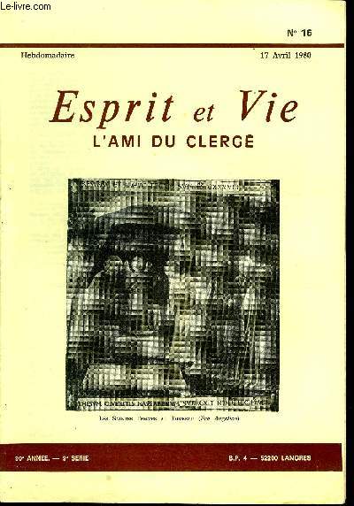 Esprit et vie - l'ami du clerg anne 1980 tome 90 incomplet - 20 numros manquants - numros en double - voir description