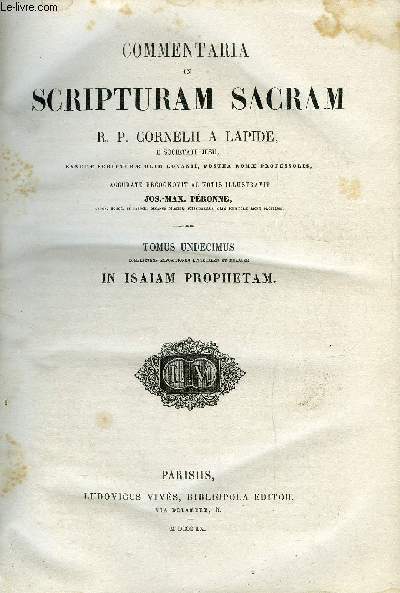 Commentaria in scripturam sacram - tome 11
