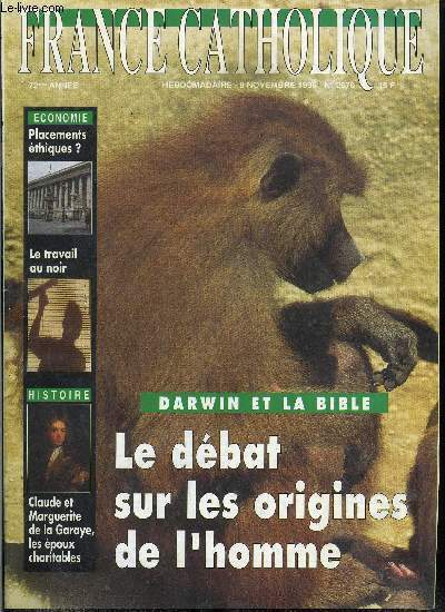 France catholique n 2570 - Discours de Jean Paul II a l'acadmie pontificale, Le travail au noir par Jacques Lecaillon, A proximit de Sodome par Robert Masson, Congo : retour a Berlin par Yves La Marck, De bonnes actions par Cyrille Renouvin, Crdit