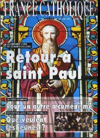 France catholique n 2602 - L'Afrique des dominos par Yves La Marck, Entretien avec le prsident Lissouba par Denis Lensel, Afghanistan, sanglante anarchie par Patrick Louis, L'Europe a gauche par Jacques Bertrand, La fte de saint Pierre et saint Paul