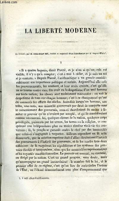 Revue nationale et trangre, politique, scientifique et littraire - tome III - livraison n 9 - La libert moderne par E. Yung, Scnes de la vie prive en Russie, Roudine par Tourguneff, Les femmes de la rforme - Marguerite d'Angoulme IV par Taxile