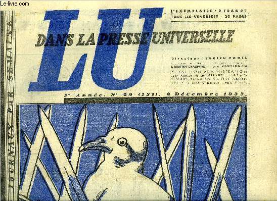 Lu dans la presse universelle n 131 - On revient a ses anciennes... armures, L'Angleterre augmente sa flotte arienne, Religion dans le IIIe Reich, Le socialisme du national-socialisme, Petit almanach pour 1934, fantaisie prophtique, URSS - une journe