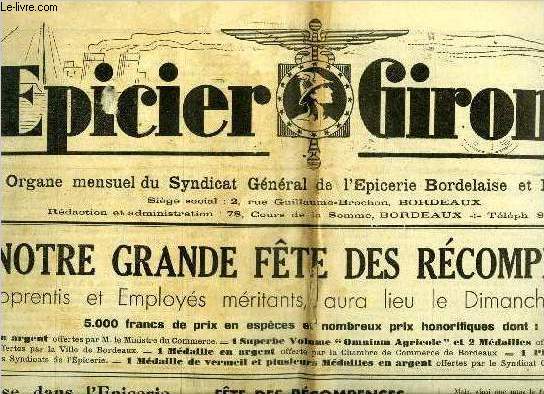 L'picier Girondin n 119 - La baisse dans l'picerie, Le nouveau rgime des bouilleurs de Cru, Communication sur la loi du 30 juin 1935, Les dcrets lois et la rduction des loyers des locaux a usage d'habitation ou a caractre professionnel