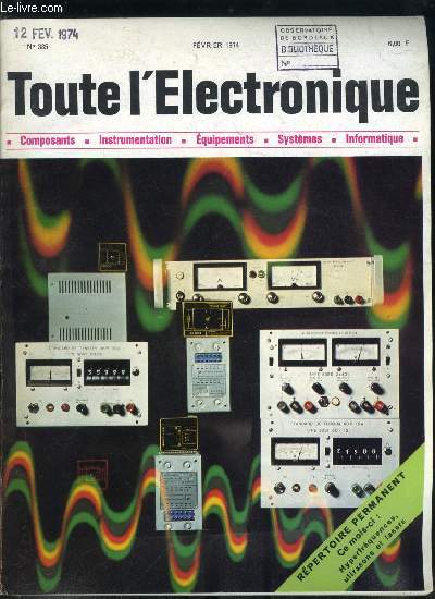 Toute l'lectronique n 385 - La pizo-lectricit par C. Picot, Les filtres actifs intgrs par B. Viguerie-Nol, Echantillonnage et mmorisation des donnes analogiques par C. Burniaux, Utilisation des photorsistances dans la mesure des dplacements